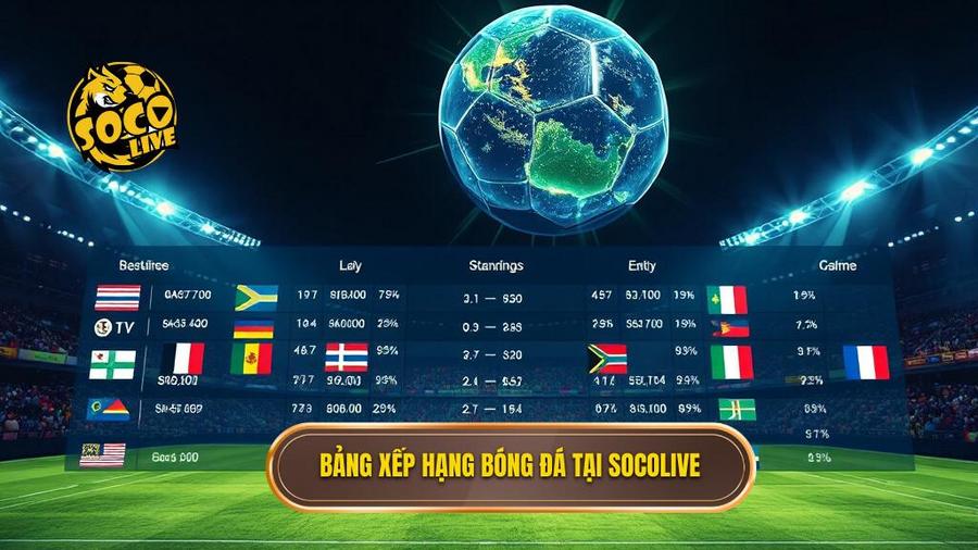 Socolive bảng xếp hạng bóng đá cập nhật những giải đấu nào?